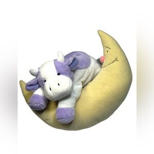 Dakin Rare Vintage Purple and Yellow Plush Musical Cow Over The Moon 14”